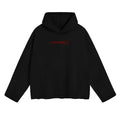 DISTRESSED HOODIE - BLACK // RED EMBROIDERY