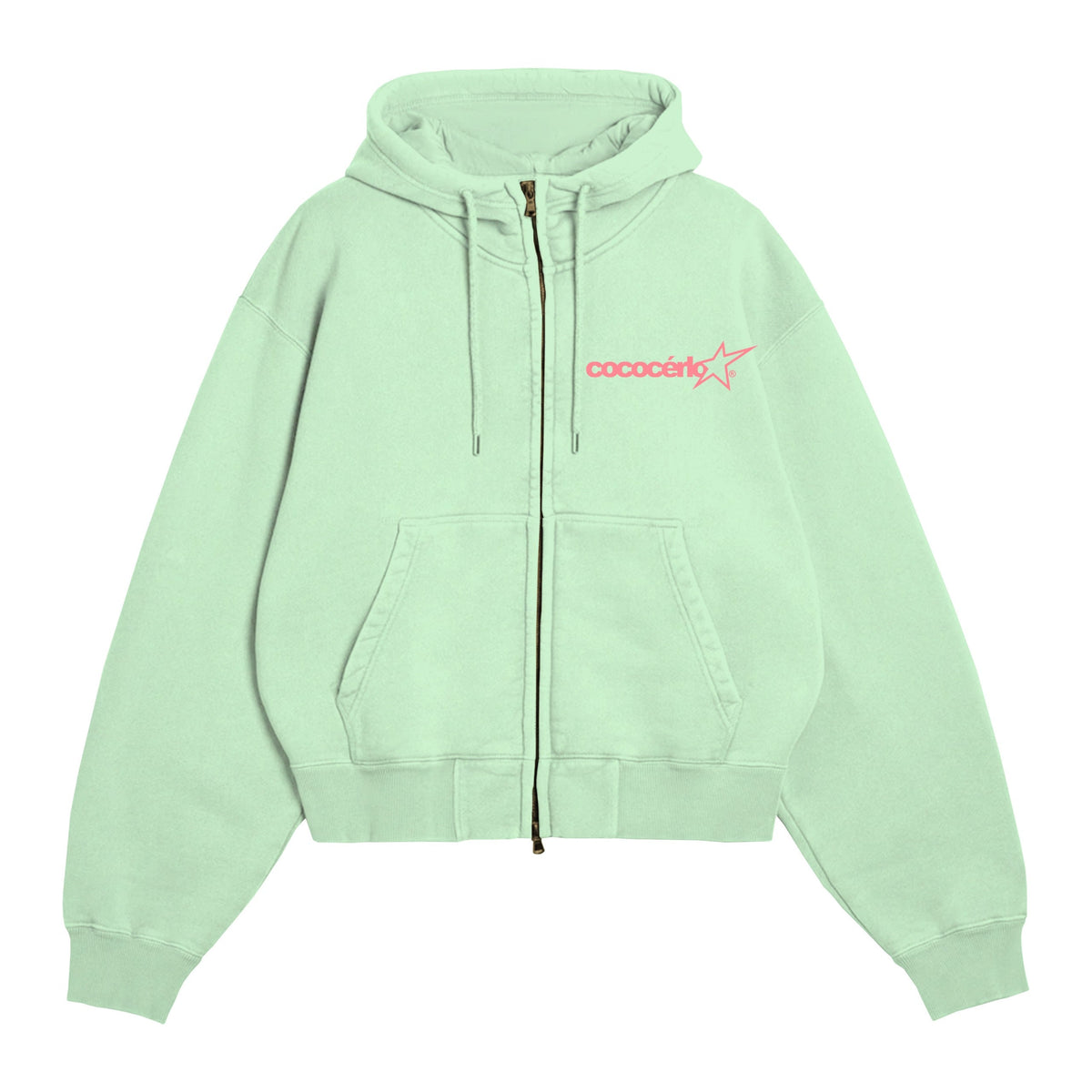 ZIP HOODIE - MINT // STRAWBERRY