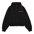 ZIP UP HOODIE - BLACK // NEON PINK