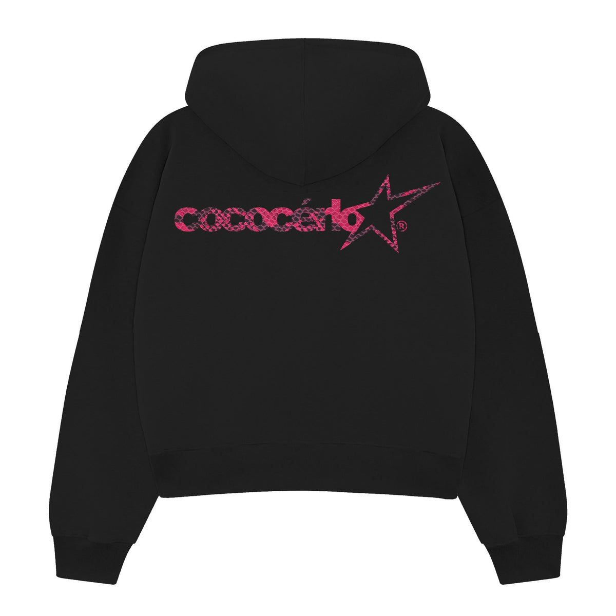 ZIP UP HOODIE - BLACK // NEON PINK
