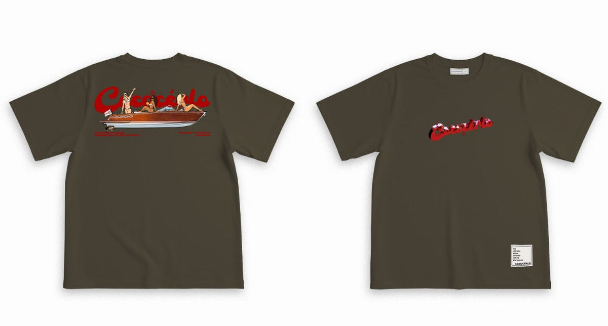 GRAPHIC TEE - BOATS IN BIKINI BOTTON GREY