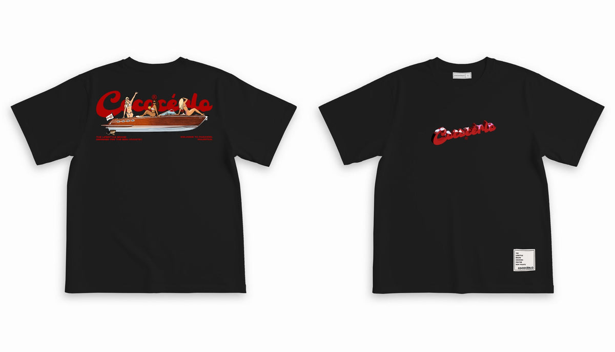 GRAPHIC TEE - BOATS IN BIKINI BOTTOM BLACK